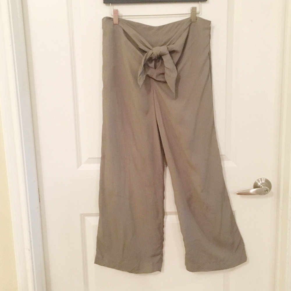 Zara culottes cropped pants gaucho tie front XS